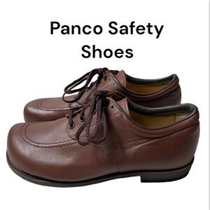 New Mens Panco Brown Leather Steel Toe Safety Work Shoes Size 10 E Made in USA